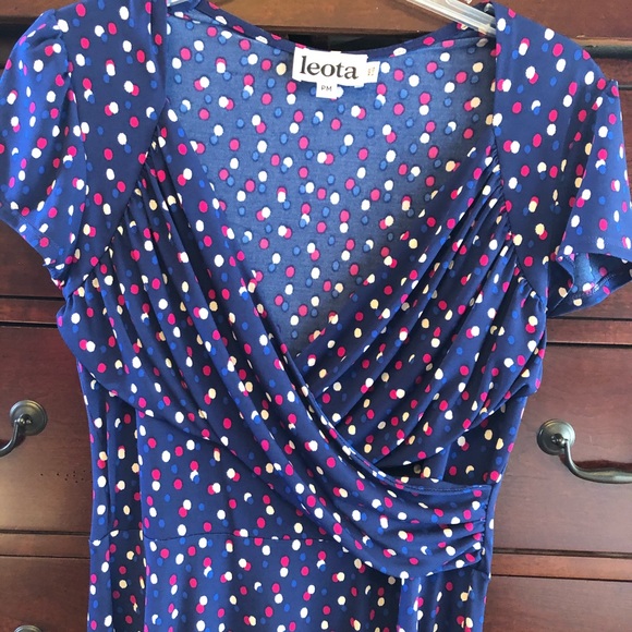 Retro 1950s, 1960s Navy Sweetheart Dress, Jersey Knit - Picture 4 of 7